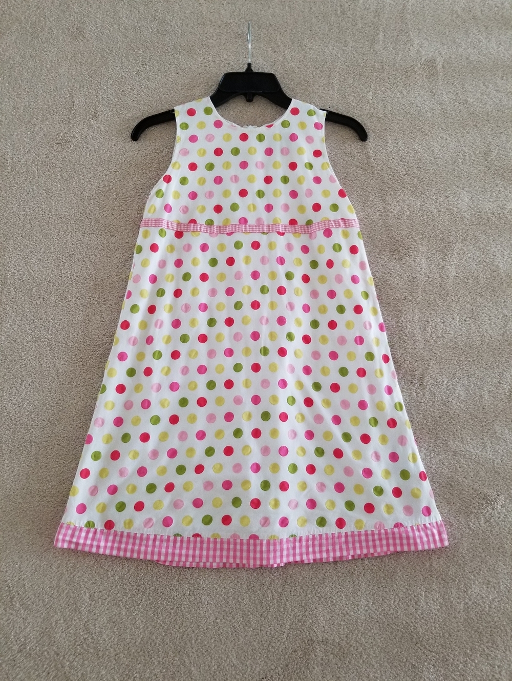 Mini Boden A-Line Confetti Polka Dot Sleeveless White Dress Size 9/10